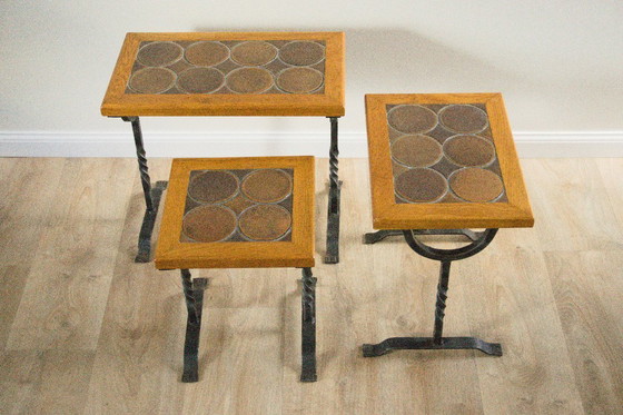 Image 1 of Satz von 3 Mimiset-Nesting-Tischen im brutalistischen Stil