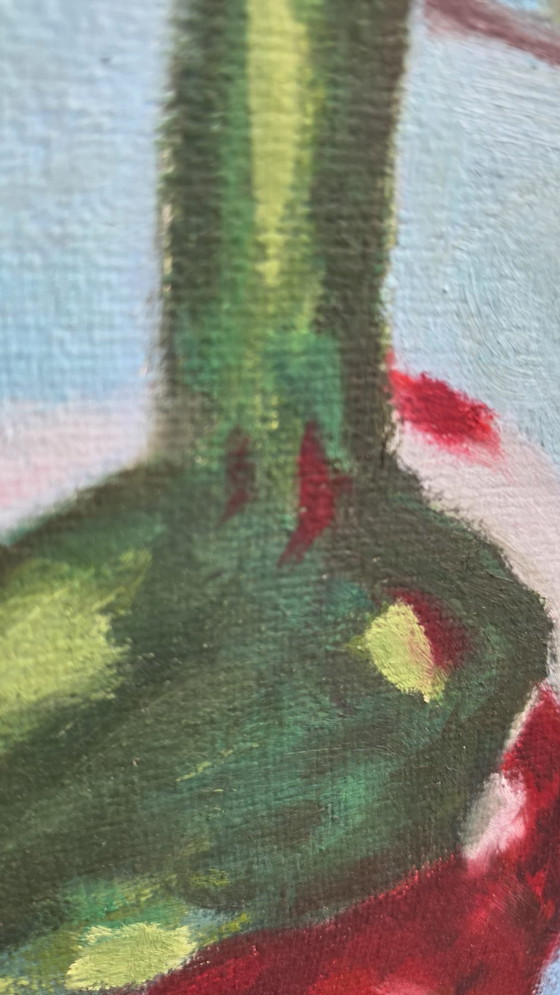 Image 1 of Abstract Still Life with Bottles | J. Engelen | Oil on Canvas | 49 x 58 cm
