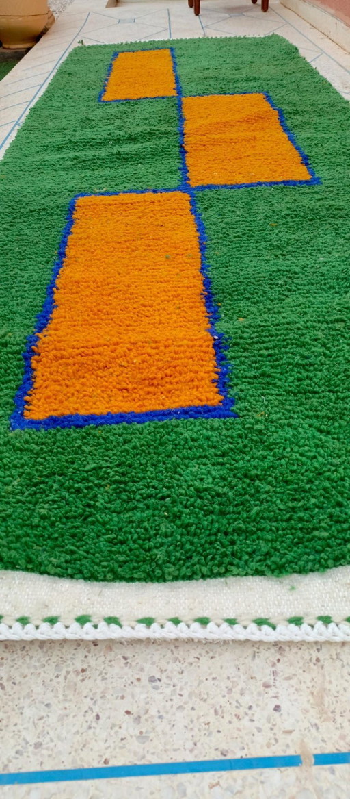 Alfombra de pasillo hecha a mano de 100 cm x 300 cm.