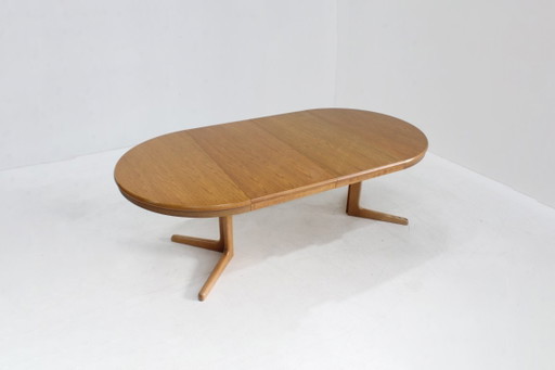 Vintage Danish round extendable dining table