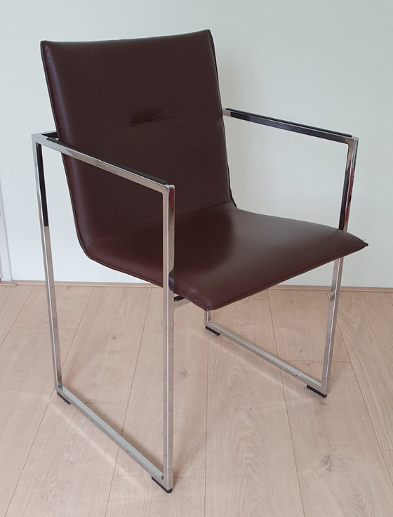 Image 1 of quattro sedie da pranzo Arco color cioccolato del designer Burkhard Vogtherr