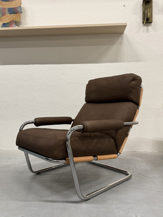 Image 1 of Gelderland Oberman 601 Fauteuil Bruin Leer 