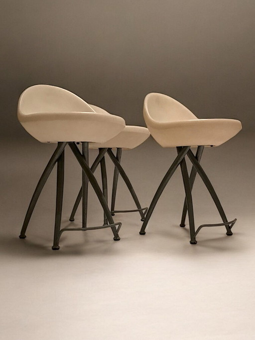 Roberto Foschia - Suite De Trois Chaises Coquille “Midj” - Italie - 1980S