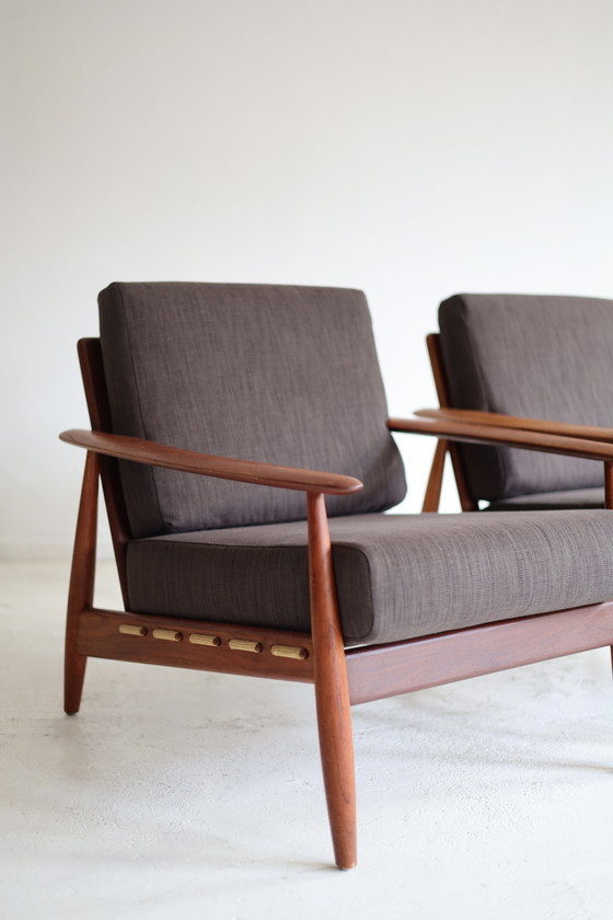 Set di 2 poltrone danesi, stile vintage anni '50/'60. – Wood, Textile (photo 2 of 7)