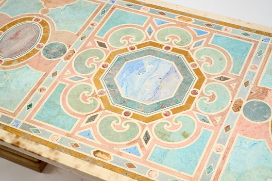 Image 1 of Marble and marquetry coffee table, 1970