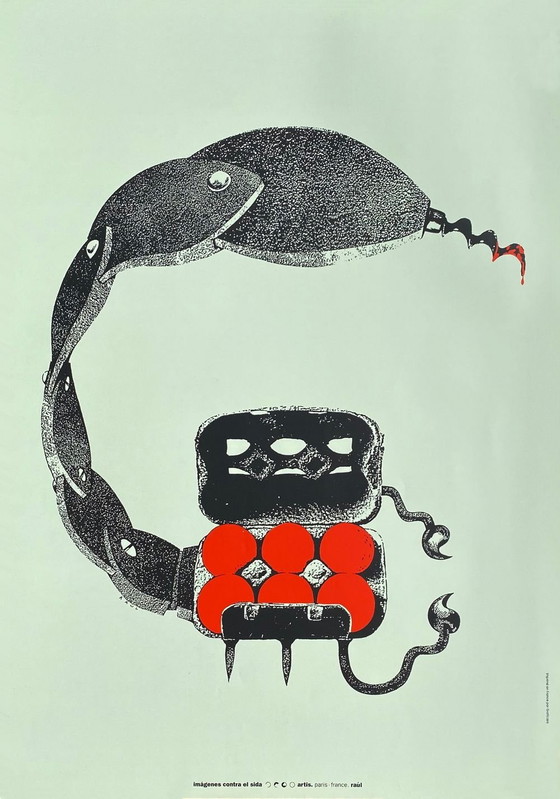 Image 1 of COLLECTIF - PUBLICITE Imagenes contra el sida (SIDA) by Raùl original poster 199