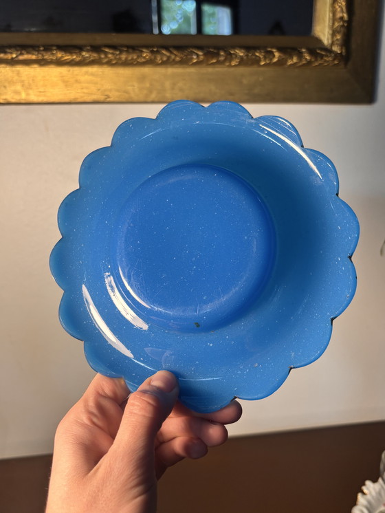 Image 1 of Blue flag carafe Opaline de Bercy