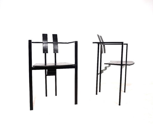 KFF Trix Memphis set di due sedie da pranzo di Karl Friedrich Förster, 1988