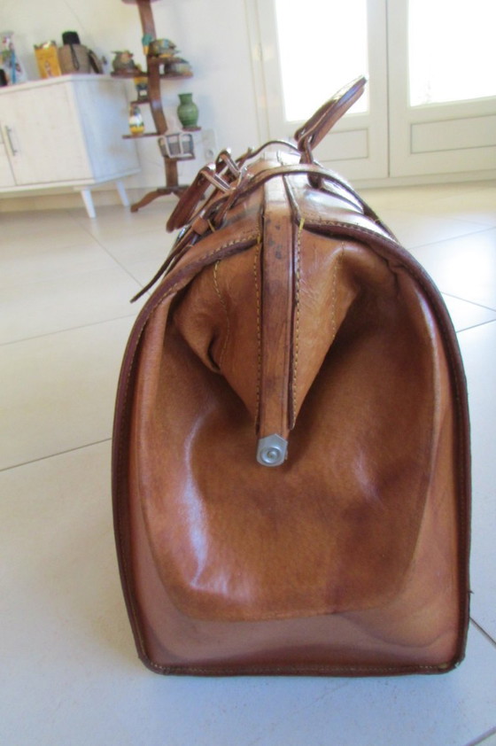 Image 1 of Leather suitcase, doctor's bag, large model