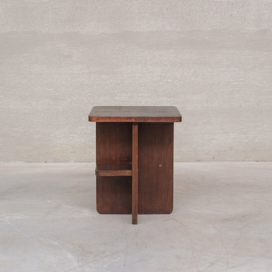 Image 1 of Mesa auxiliar de madera francesa de estilo Deco tardío