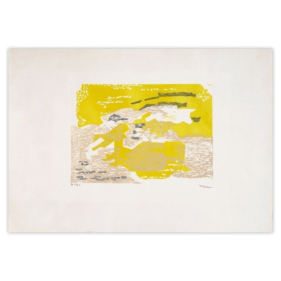 Image 1 of Monique PEHEM (BRETON-PROUTÉ) Remous Signed linocut 1974