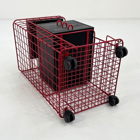 Image 1 of Cassettiera in filo metallico su ruote, anni '80