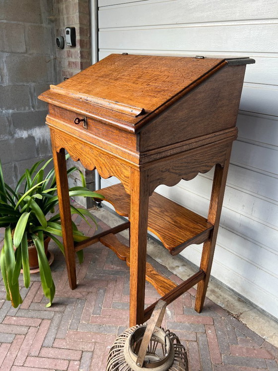 Image 1 of Antique Oak Secretary with Original Key (ca. 1900-1925)