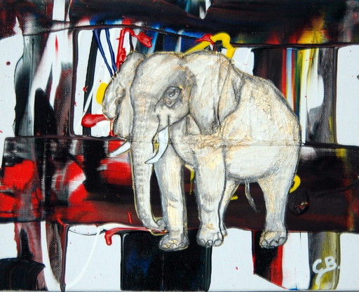 Abstrakter Elefant in Bewegung 2