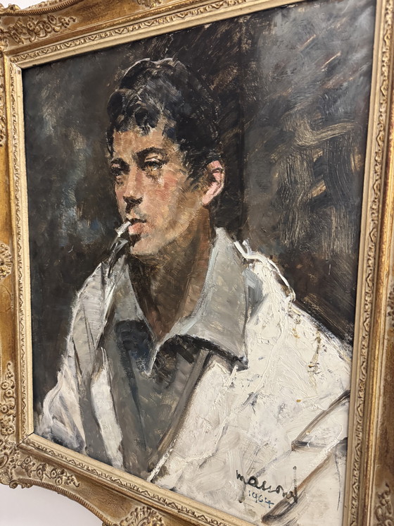 Image 1 of Portrait painting Armand Massonet 1964