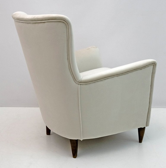 Image 1 of Par de sillones italianos de terciopelo estilo Gio Ponti de mediados de siglo para Isa, años 50