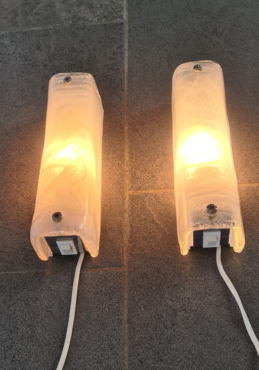 Hillebrand ice glass sconces