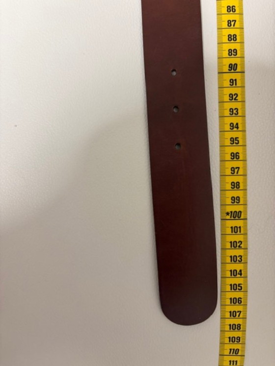 Cintura in pelle Gucci con fibbia a G a testa di cavallo, Portafogli & piccola pelletteria, Nylon, Marrone (foto 5 di 6)
