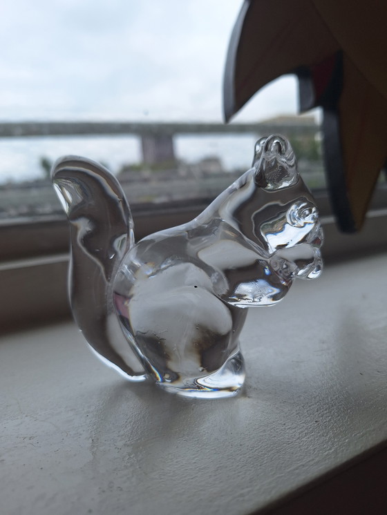 Image 1 of Fermacarte scoiattolo in cristallo vintage di Hadeland Norway