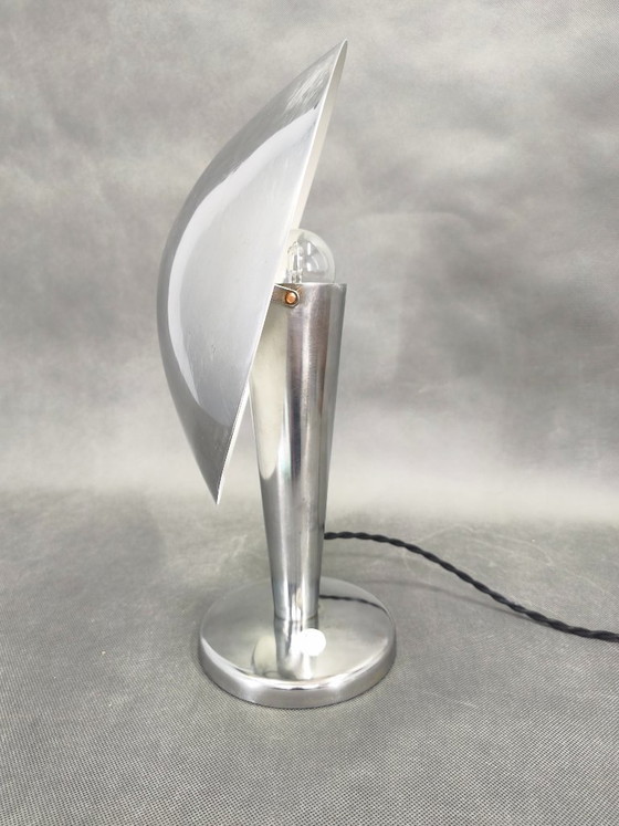 Image 1 of Bauhaus Chrome Table Lamp with Adjustable Shade, 1930s