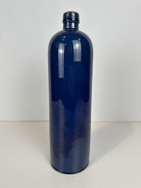 Image 1 of Soliflore à glaçure bleue - céramique