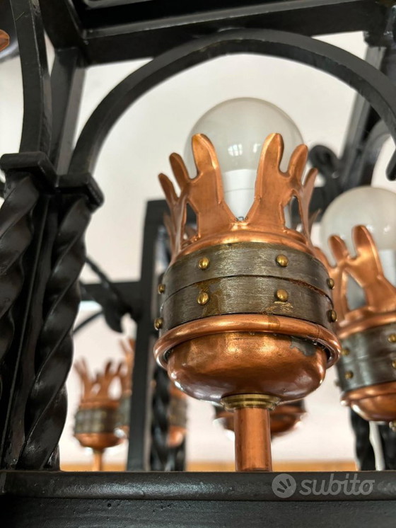 Image 1 of Unieke, brutalistische kroonluchter uit Italië, 1960