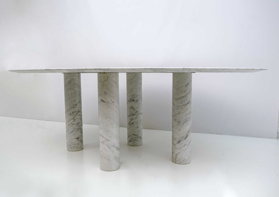 Mario Bellini Italian Carrara Marble Oval Dining Table for Cassina, 70s (photo 5 of 8)