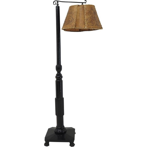 Vintage houten vloerlamp, Art Nouveau 1910