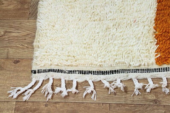 Oranger handgefertigter marokkanischer Teppich 250cm x 150cm – Teppiche & Läufer, Wool (photo 5 of 9)