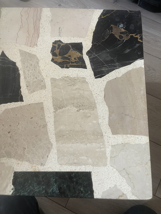 Image 1 of Vintage Brutalist Palladiana Coffee Table – 1970s – Onyx, Verde Antico & Travertine