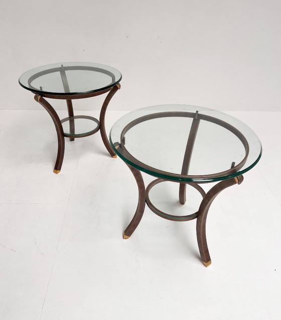 Image 1 of Satz Art-Deco-Beistelltische von Pierre Vandel, 1960er Jahre