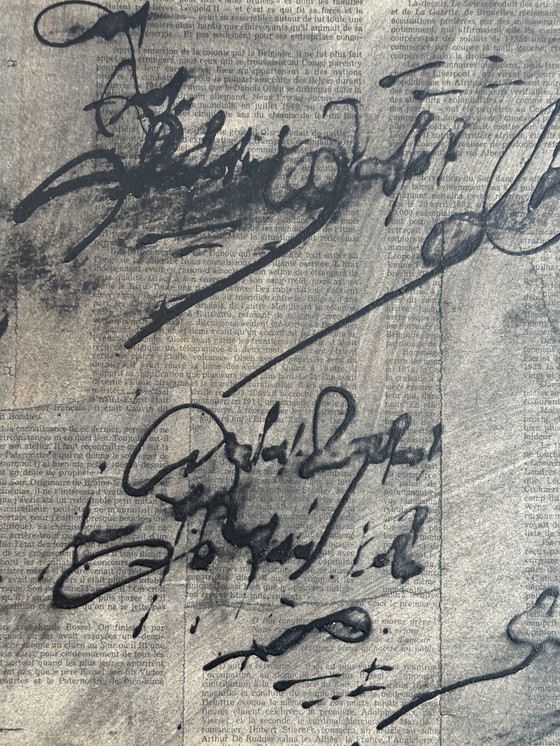 Image 1 of Robert Detheux - Quadri giganti - Calligrafia - collage - 1980