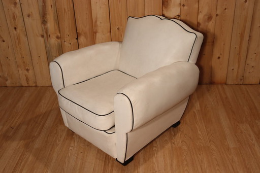 White leather club chair