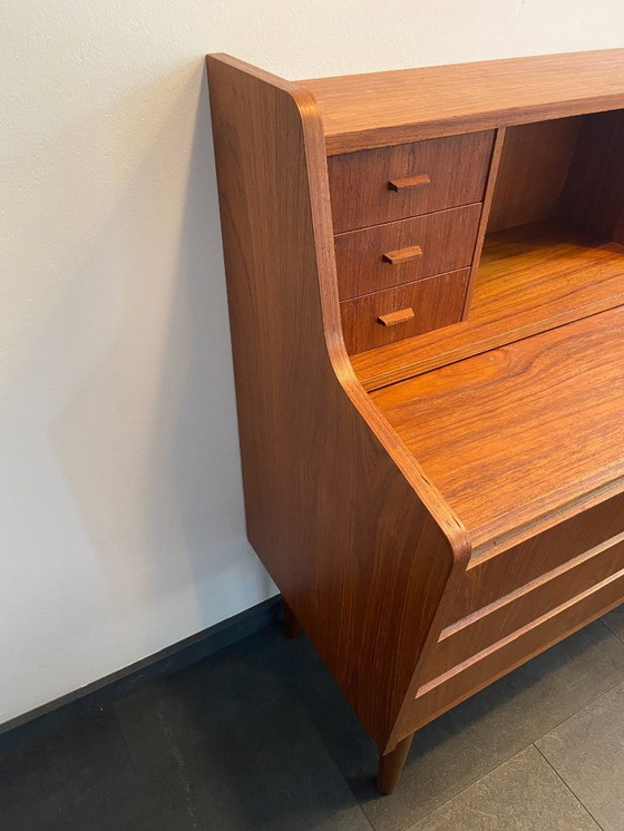 Image 1 of Vintage Danish secretaire with 3 drawers