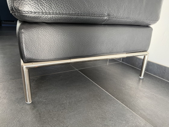 Image 1 of Pouf | poggiapiedi | poggiapiedi in pelle nera