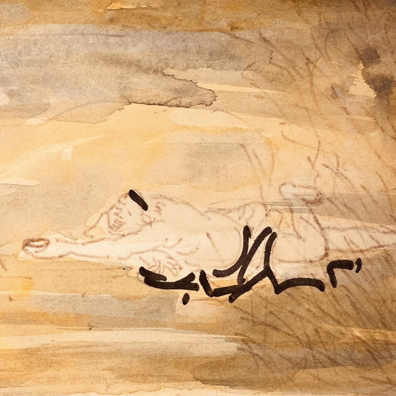 Jan Burssens, Composizione astratta, Tecnica mista, Metà del XX secolo – Dipinti e disegni, Paper (photo 5 of 12)