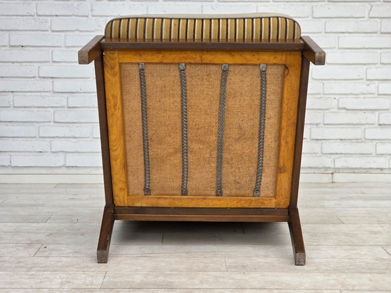 Dänischer Sessel aus den 1960er Jahren, Möbelwolle, Buchenholz – Wood, Wool (photo 15 of 17)