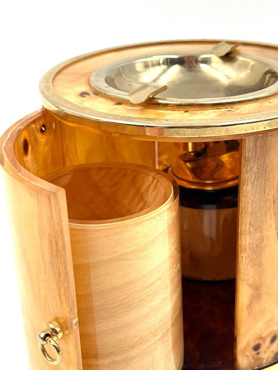 Rookset, wortelhout en messing, Tafelaccessoires, Metaal, Bruin, Vintage (foto 13 van 13)