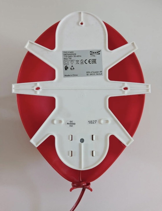 Image 1 of Ikea Drömminge Balloon Lamp - Red