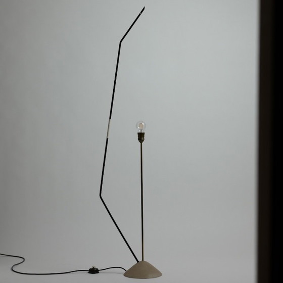 Rare Lampadaire Kaiser Leuchten avec abat-jour en fibre tressée, Allemagne, années 1950 – Wicker, Brass (photo 10 of 16)