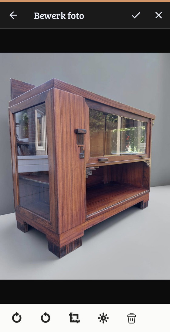 Art Deco drankkastje Amsterdamse School kastje – Drankenkasten, Wood, Glass (photo 12 of 12)