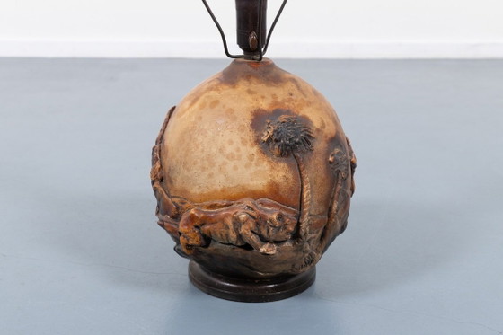 Image 1 of Vintage Danish ceramic relief table lamp, 1960’s