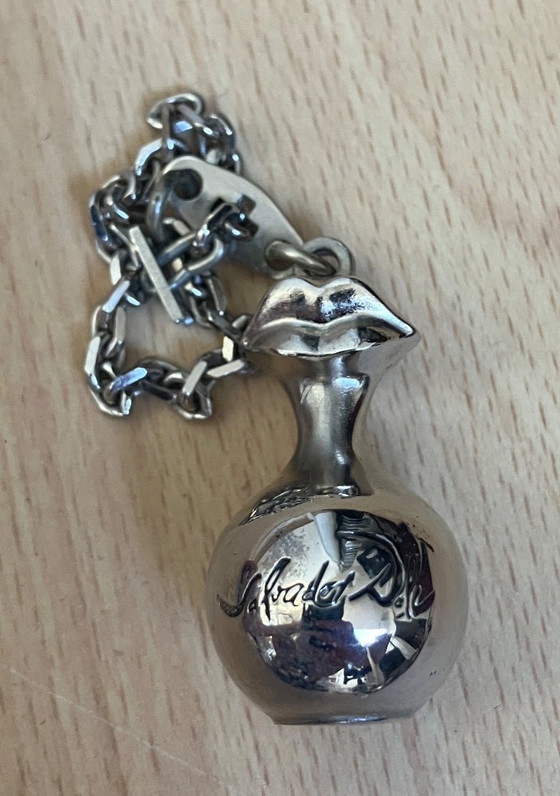 Image 1 of Interesting miniature Dahlia! Silver-colored! Pendant