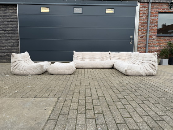 Image 1 of Ligne Roset Togo 3-seater, 2-seater and corner sofa in Beige Corduroy