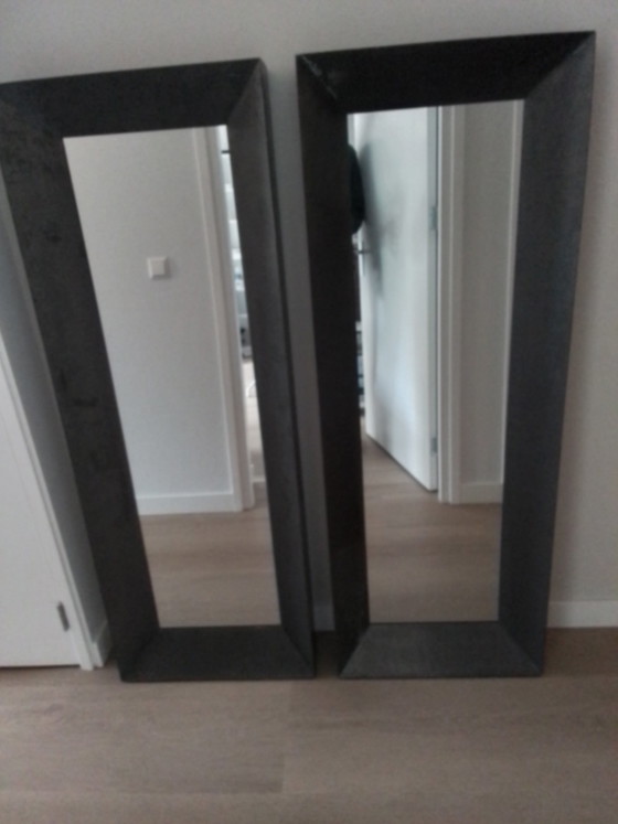 Twwe spiegels met loden lijst – Metal, Glass (photo 3 of 6)
