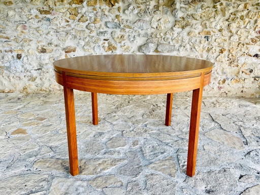 Mid-Century Extendable Teak Dining Table with Butterfly Leaf, By Van Pelt, 1960s