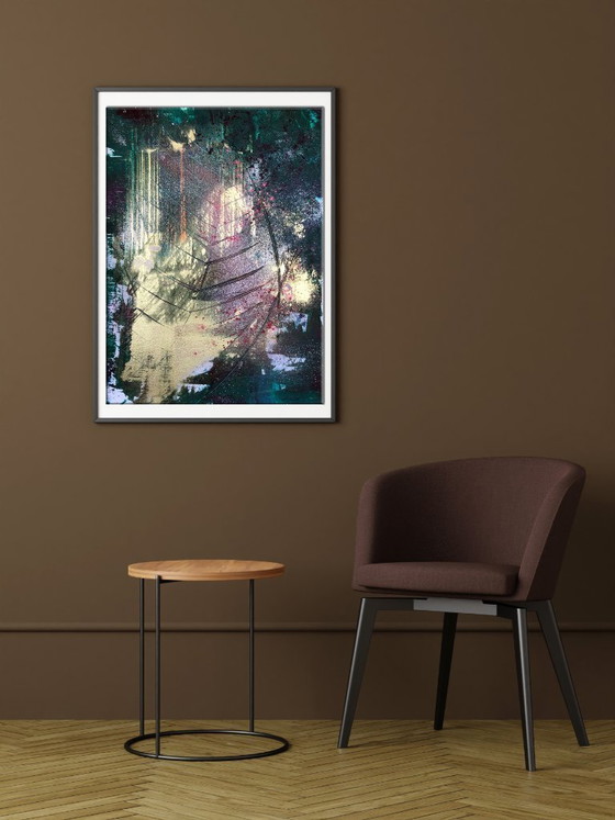 Image 1 of Original Acrylic Painting Abstract Expressionism Golden Leaf
