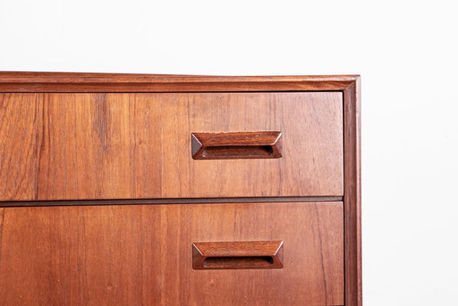 Deense Teak ladekast, 4 lades, van Borge Mogensen voor Søborg Mobelfabrik.