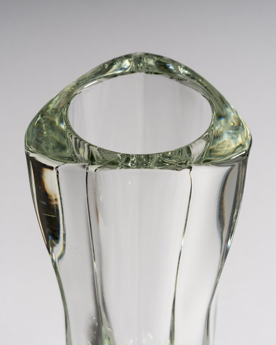 Image 1 of Paire de vases sculpturaux en verre tchèque par František Vízner pour Sklo Union, 1962