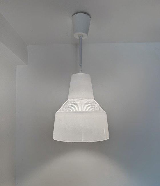 Image 1 of Holophane glass chandelier, 1970s